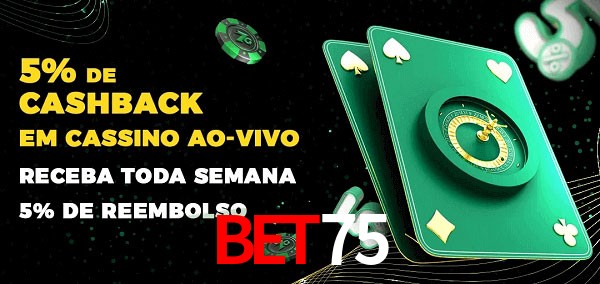 Promoções do cassino ao Vivo bet75